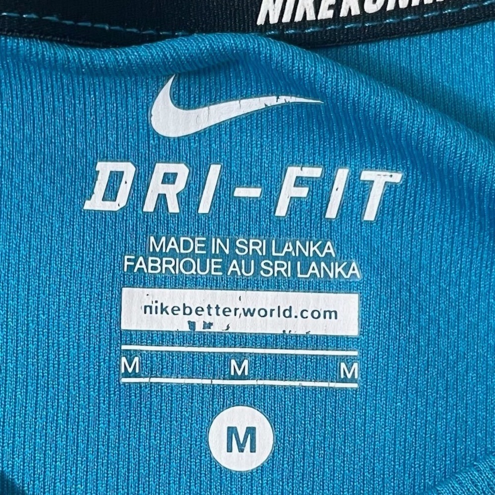 Nike Dri Fit Shirt Womens Medium Blue Athletic Running Tee - Picture 4 of 8